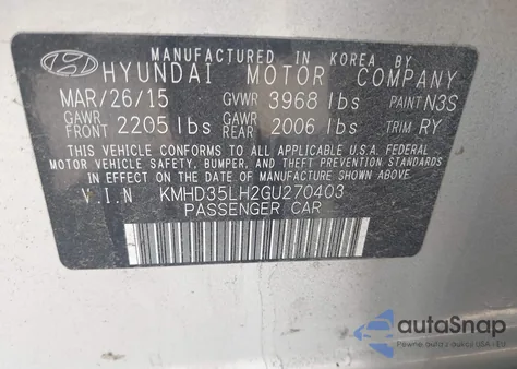 2016 Hyundai Elantra Gt из США, поврежденный, VIN KMHD35LH2GU270403